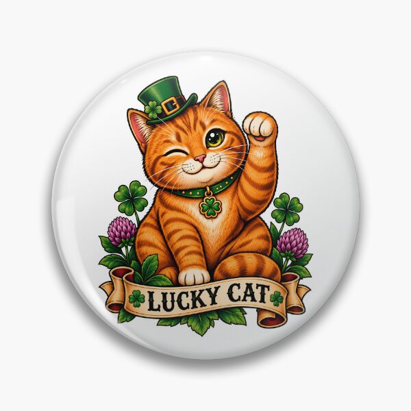 Item preview, Lucky Irish Cat St. Patrick's Day Tattoo Style designed and sold by Old's Cool Cat Studio.