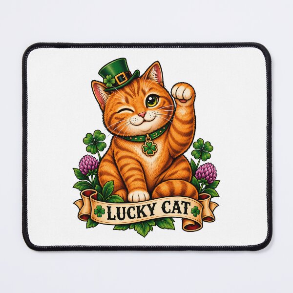 Item preview, Lucky Irish Cat St. Patrick's Day Tattoo Style designed and sold by Old's Cool Cat Studio.