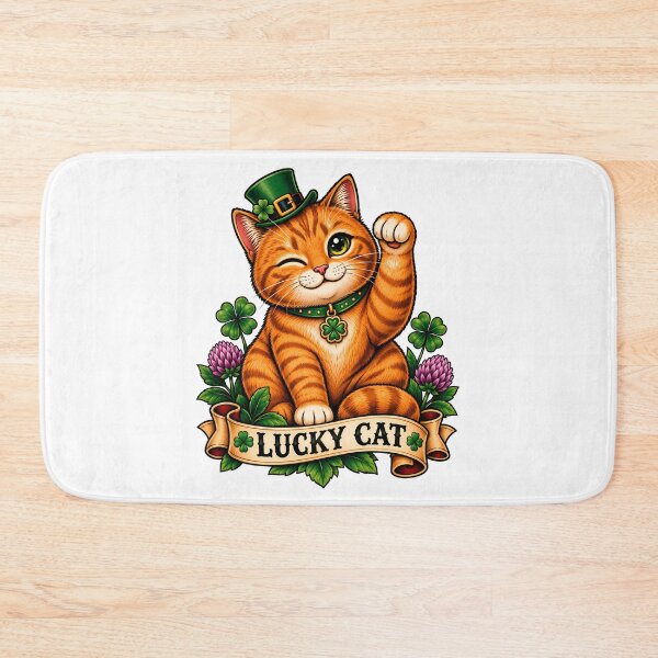 Item preview, Lucky Irish Cat St. Patrick's Day Tattoo Style designed and sold by Old's Cool Cat Studio.