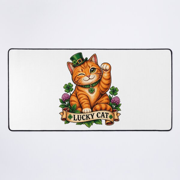 Item preview, Lucky Irish Cat St. Patrick's Day Tattoo Style designed and sold by Old's Cool Cat Studio.
