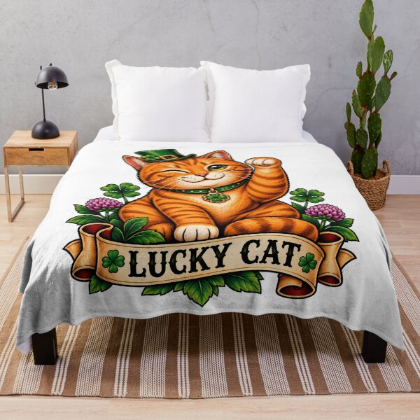 Item preview, Lucky Irish Cat St. Patrick's Day Tattoo Style designed and sold by Old's Cool Cat Studio.