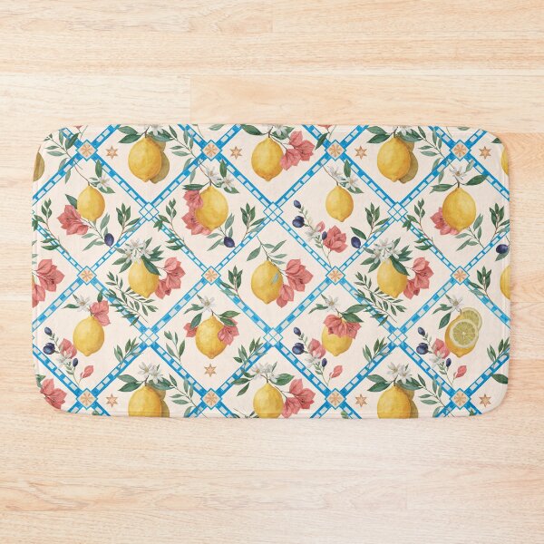 Item preview, Amalfi Lemon Garden Argyle – Mediterranean Lemon & Floral Diamond Pattern, Italian Riviera Design designed and sold by Tamas Das.