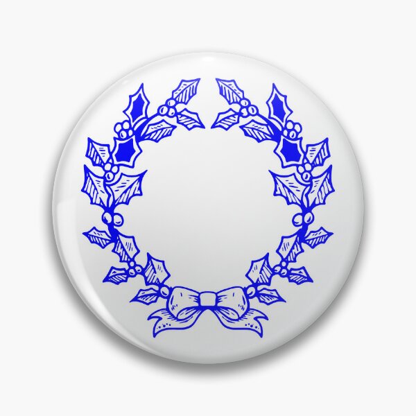 Item preview, Blue Vintage Holly Wreath Christmas Design designed and sold by pattern-archive.