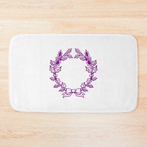 Item preview, Purple Vintage Holly Wreath Christmas Design designed and sold by pattern-archive.