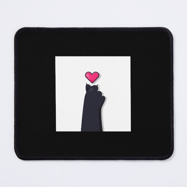 Item preview, Cute Black Cat Paw Reaching for Pink Heart - Kawaii Cat Lover Art designed and sold by Elite Wall Art.