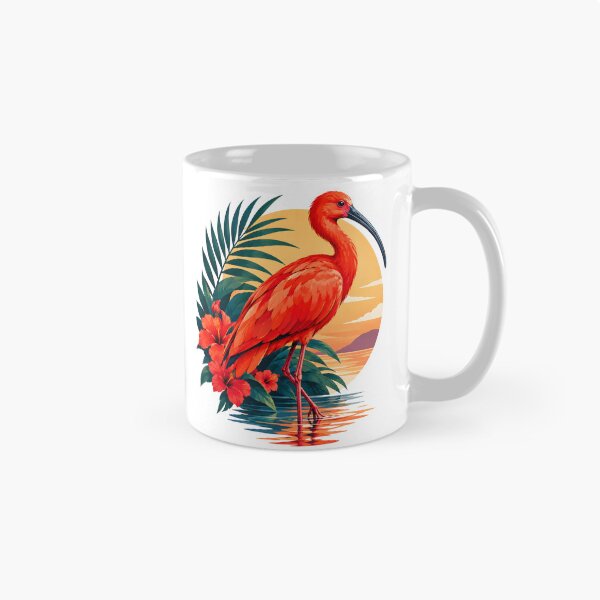 Item preview, Scarlet Ibis Tropical Sunset – Red Ibis Bird Nature Art designed and sold by MR-HOOBY.