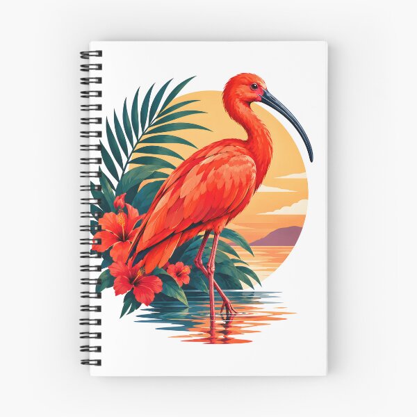 Item preview, Scarlet Ibis Tropical Sunset – Red Ibis Bird Nature Art designed and sold by MR-HOOBY.
