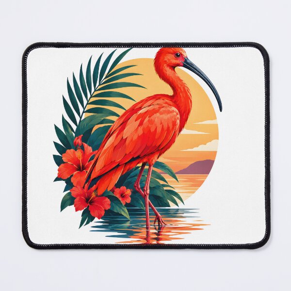 Item preview, Scarlet Ibis Tropical Sunset – Red Ibis Bird Nature Art designed and sold by MR-HOOBY.
