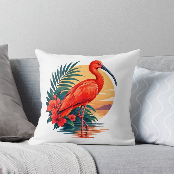Item preview, Scarlet Ibis Tropical Sunset – Red Ibis Bird Nature Art designed and sold by MR-HOOBY.