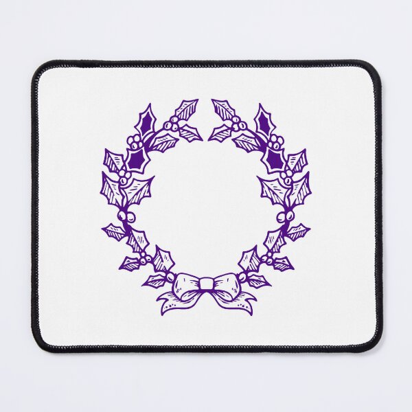 Item preview, Dark Purple Vintage Holly Wreath Christmas Design designed and sold by pattern-archive.