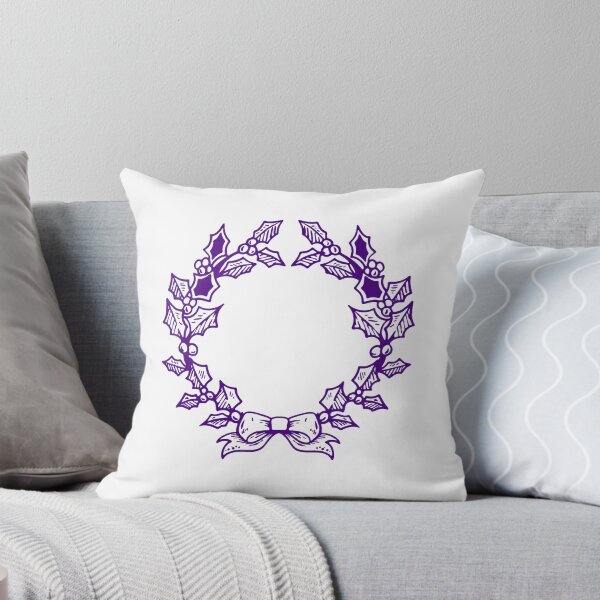 Item preview, Dark Purple Vintage Holly Wreath Christmas Design designed and sold by pattern-archive.