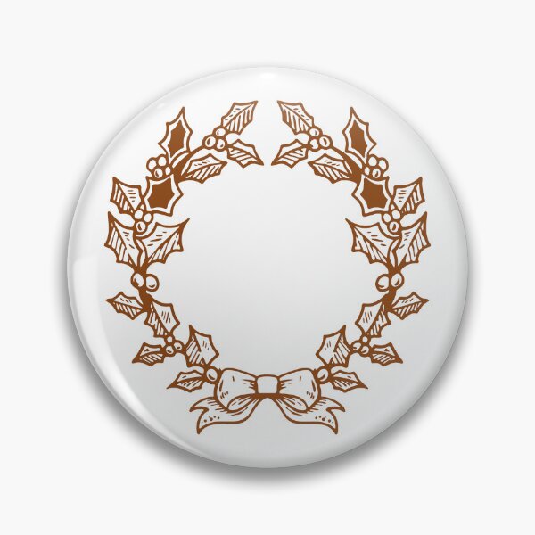 Item preview, Brown Vintage Holly Wreath Christmas Design designed and sold by pattern-archive.