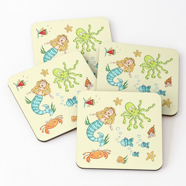 Item preview, Sea Life Marine Under the Sea - Creamy Yellow Background designed and sold by Helen McCartney Designs.