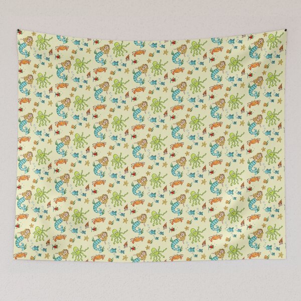 Item preview, Sea Life Marine Under the Sea - Creamy Yellow Background designed and sold by Helen McCartney Designs.