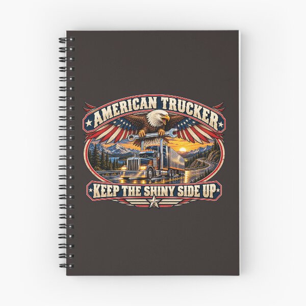 Item preview, American Trucker Eagle - Highway Big Rig Art - Keep The Shiny Side Up designed and sold by NomadForge.