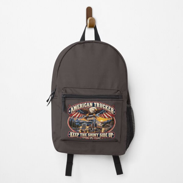 Item preview, American Trucker Eagle - Highway Big Rig Art - Keep The Shiny Side Up designed and sold by NomadForge.