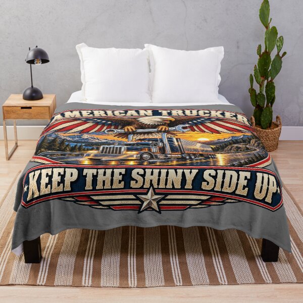 Item preview, American Trucker Eagle - Highway Big Rig Art - Keep The Shiny Side Up designed and sold by NomadForge.