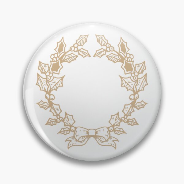 Item preview, Tan Vintage Holly Wreath Christmas Design designed and sold by pattern-archive.