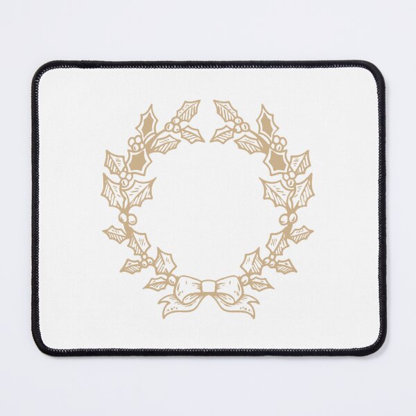 Item preview, Tan Vintage Holly Wreath Christmas Design designed and sold by pattern-archive.