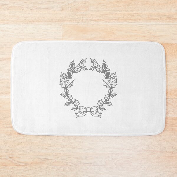 Item preview, Gray Vintage Holly Wreath Christmas Design designed and sold by pattern-archive.