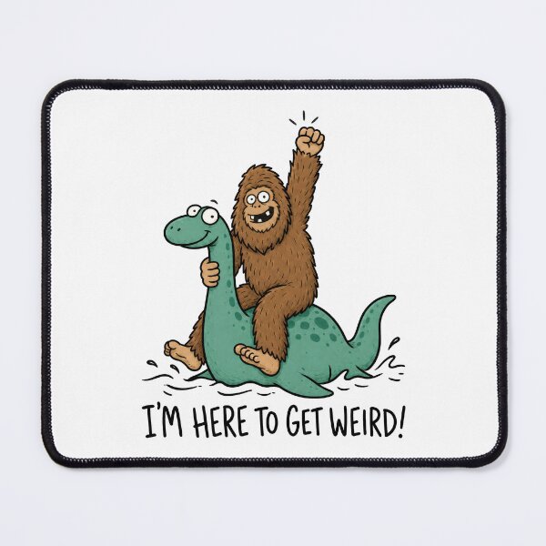 Item preview, Sasquatch Riding Loch Ness Monster Funny Cryptid Cartoon designed and sold by ShirtWreck.