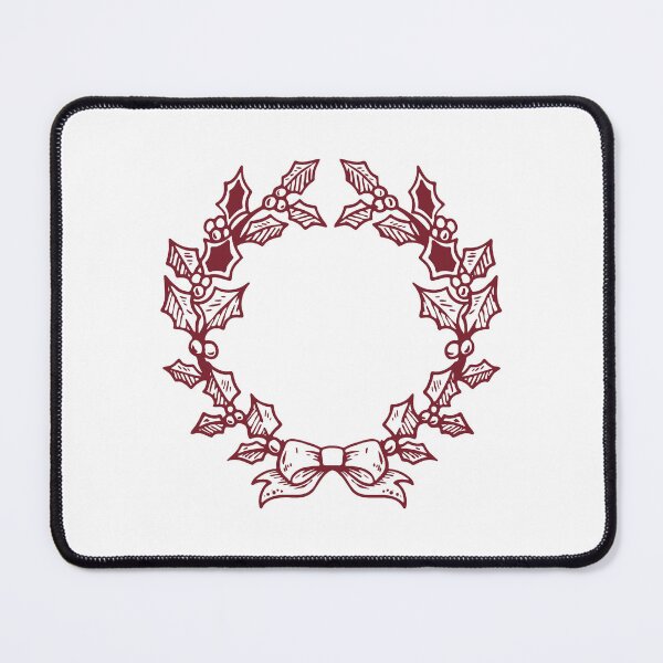 Item preview, Burgundy Vintage Holly Wreath Christmas Design designed and sold by pattern-archive.
