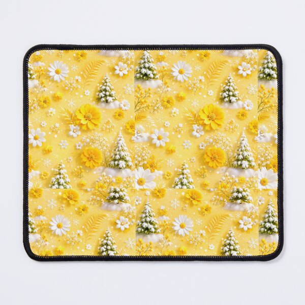Item preview, Golden Winter Garden – Yellow Flowers, Snowy Trees & Daisies designed and sold by vinothmech53.