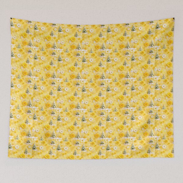 Item preview, Golden Winter Garden – Yellow Flowers, Snowy Trees & Daisies designed and sold by vinothmech53.