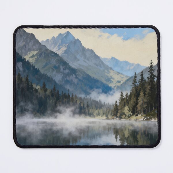 Item preview, Peaceful Mountain Lake Landscape Artwork designed and sold by stylishdzign.