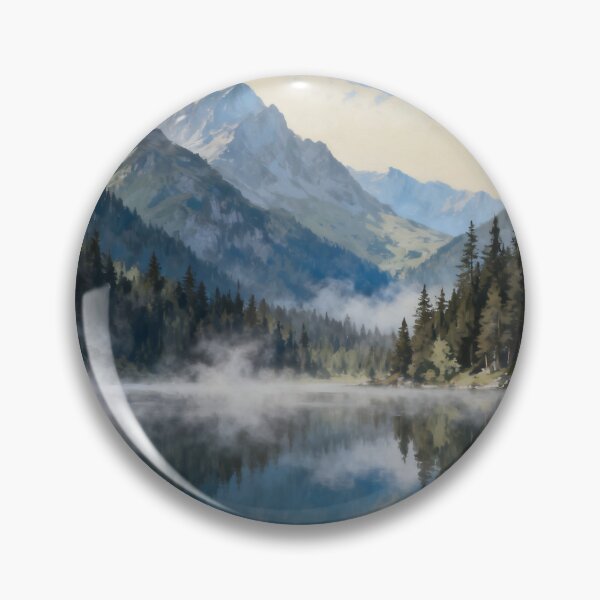 Item preview, Peaceful Mountain Lake Landscape Artwork designed and sold by stylishdzign.