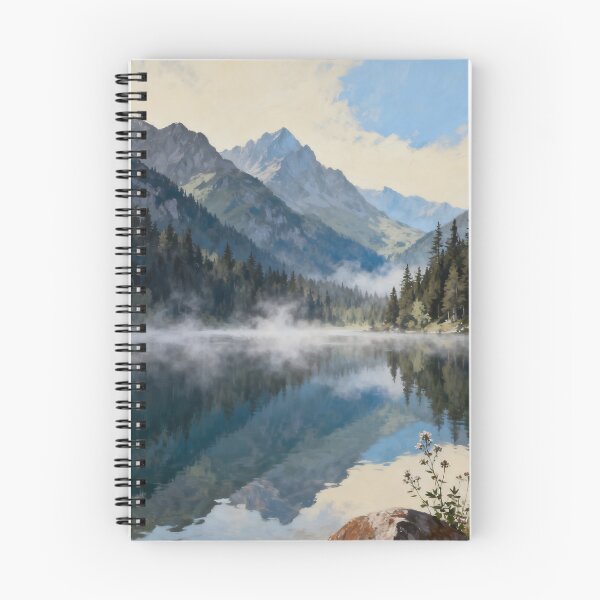 Item preview, Peaceful Mountain Lake Landscape Artwork designed and sold by stylishdzign.