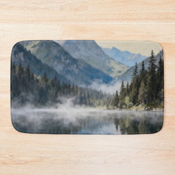 Item preview, Peaceful Mountain Lake Landscape Artwork designed and sold by stylishdzign.