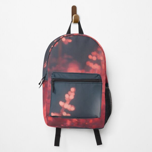 Item preview, Glowing Crimson Ferns in Dark Forest — Luminous Coral Floral Photography designed and sold by LYAN-STORE.