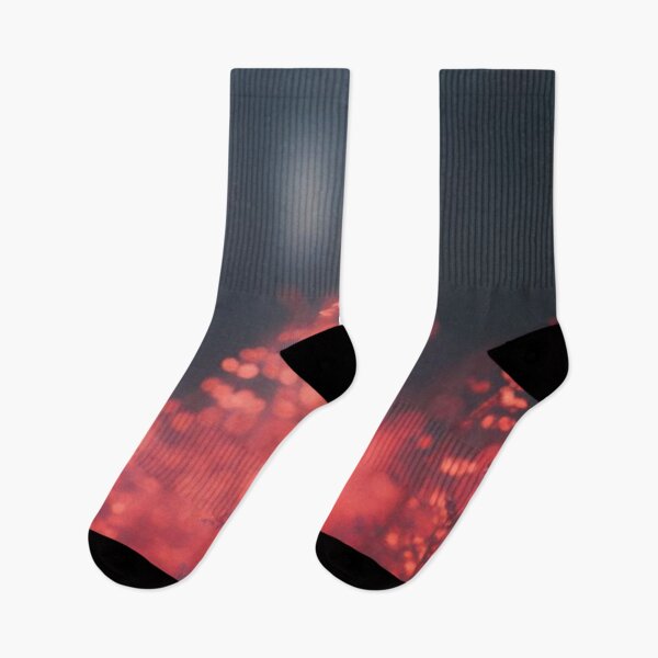 Item preview, Glowing Crimson Ferns in Dark Forest — Luminous Coral Floral Photography designed and sold by LYAN-STORE.