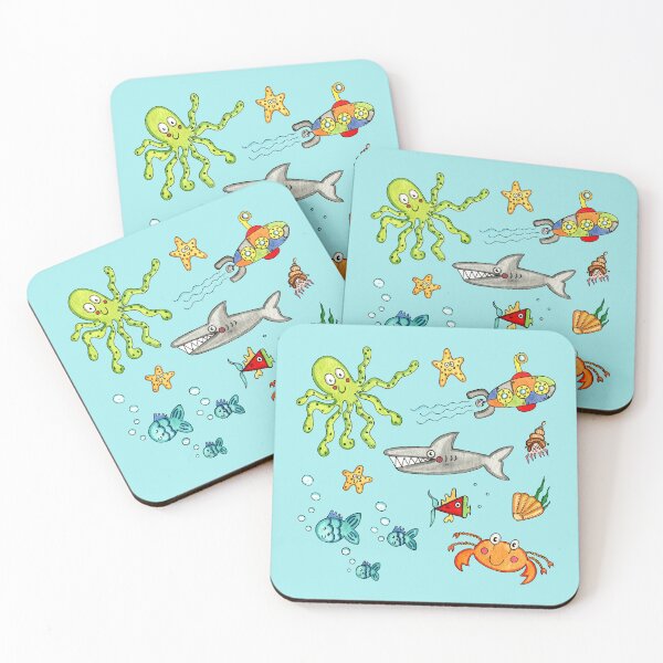 Item preview, Sea Life Marine Under the Sea - Blue Background designed and sold by Helen McCartney Designs.