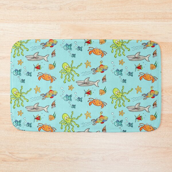 Item preview, Sea Life Marine Under the Sea - Blue Background designed and sold by Helen McCartney Designs.