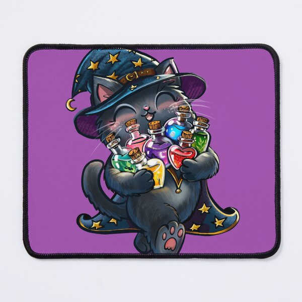 Item preview, Black Cat Holding Magical Potions designed and sold by PatriesArt.