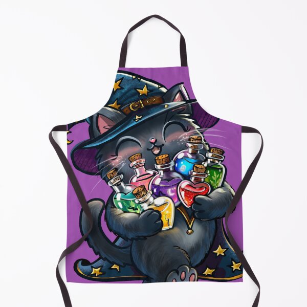 Item preview, Black Cat Holding Magical Potions designed and sold by PatriesArt.