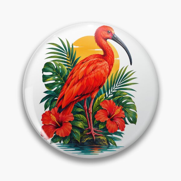 Artikelvorschau, Scharlachsichler, Roter Ibis – Tropische Vögel, Natur, Sonnenuntergang entworfen und verkauft von MR-HOOBY.