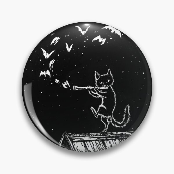 Item preview, The Midnight Piper - Black Cat Linocut Tarot Card  designed and sold by Yanuta.