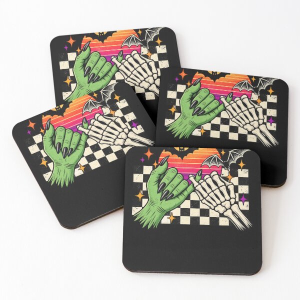 Item preview, Witch and Skeleton Pinky Promise Halloween Retro Gothic designed and sold by AddieBlu.
