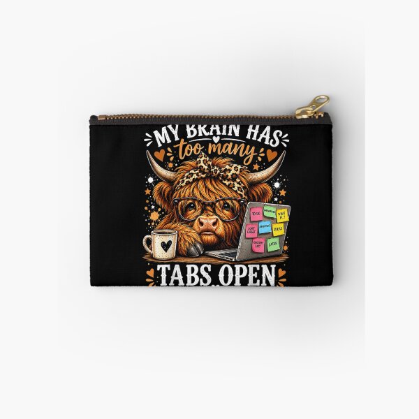 Item preview, My Brain Has Too Many Tabs Open Funny Highland Cow designed and sold by LeonellDavy.