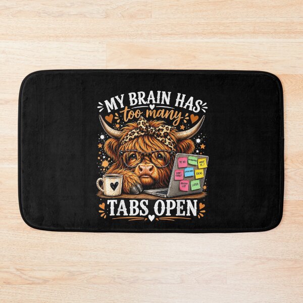 Item preview, My Brain Has Too Many Tabs Open Funny Highland Cow designed and sold by LeonellDavy.