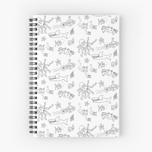 Item preview, Sea Life Marine Under the Sea - Black Line designed and sold by Helen McCartney Designs.