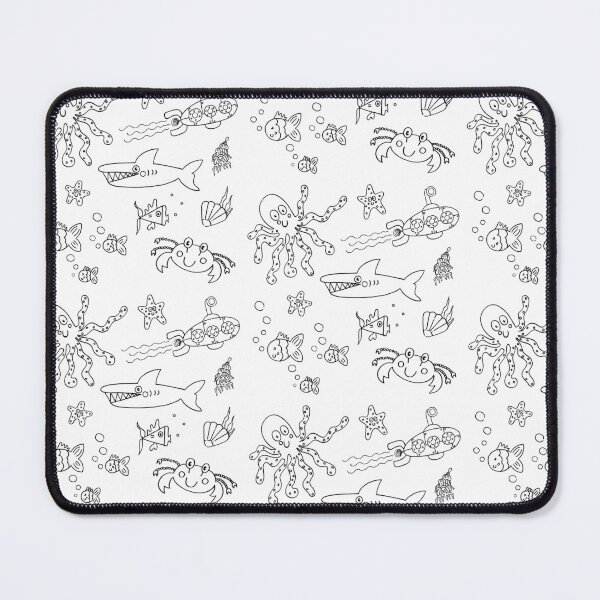 Item preview, Sea Life Marine Under the Sea - Black Line designed and sold by Helen McCartney Designs.