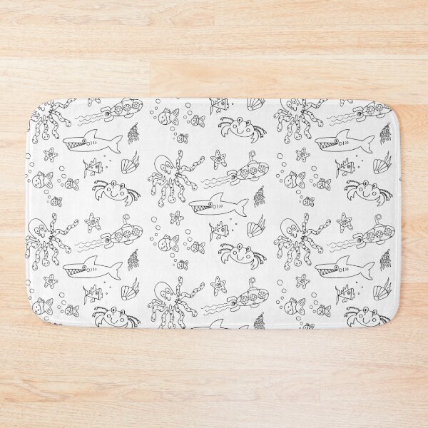 Item preview, Sea Life Marine Under the Sea - Black Line designed and sold by Helen McCartney Designs.
