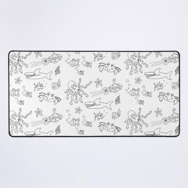 Item preview, Sea Life Marine Under the Sea - Black Line designed and sold by Helen McCartney Designs.