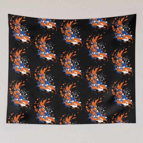 Item preview, Dynamic Orange and Blue Paint Splatter - Abstract Liquid Splash Art designed and sold by Elite Wall Art.