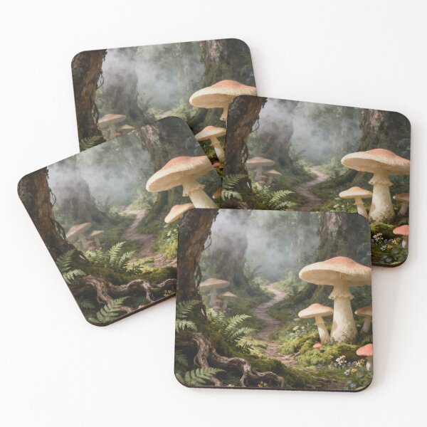 Item preview, Enchanted Mushroom Forest Wall Art, Woodland Fantasy Painting, Magical Forest Decor, Whimsical Nature Print designed and sold by stylishdzign.