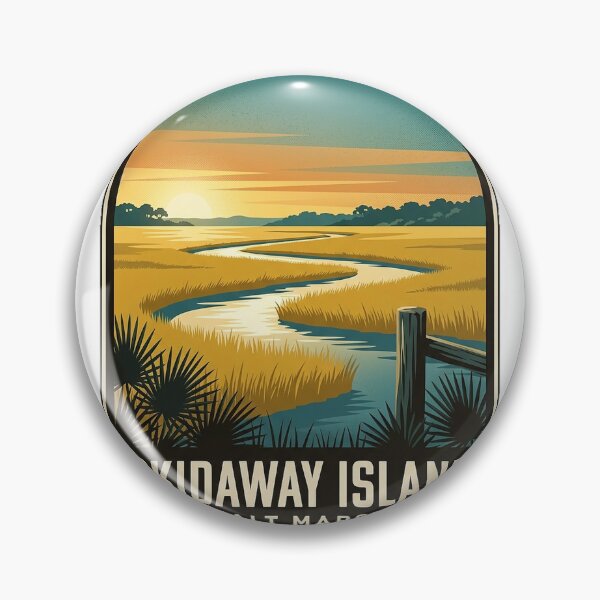 Item preview, Skidaway Island State Park Salt Marsh Vintage Travel Badge Sticker designed and sold by DetourDgn.